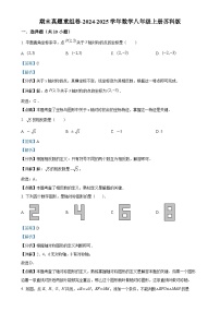 2024--2025学年苏科版八年级数学上册期末真题重组卷-（解析版）-A4