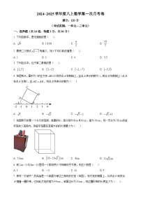 北师大版2024-2025学年八年级数学上册第一次月考模拟卷（原卷版）-A4