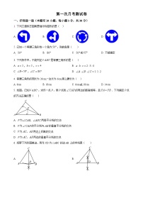 浙教版2024-2025学年八年级数学上册第一次月考模拟测试卷（原卷版）-A4