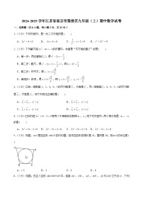 2024-2025学年江苏省南京市秦淮区九年级（上）期中数学试卷（含解析）