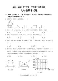 山东省济南市东南片区2024-2025学年九年级上学期期中考试数学试题