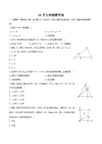 江苏省靖江市八校联考2024-2025学年九年级上学期11月月考数学试卷