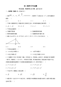 黑龙江省大庆市肇源县西部四校2024-2025学年八年级上学期10月月考数学试题（原卷版）-A4