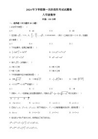 湖南省衡阳市第九中学2024-2025学年八年级上学期第一次月考数学试卷（原卷版）-A4