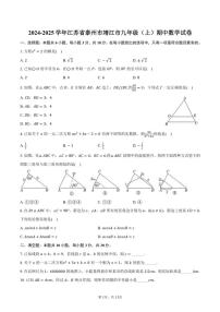 2024～2025学年江苏省泰州市靖江市九年级(上)期中数学试卷(含答案)