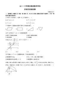 辽宁省鞍山市第五十一中学2024-2025学年八年级上学期12月月考数学试题(无答案)