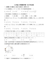安徽省 合肥市第四十六中学2024—2025学年上学期第一次月考九年级数学试题