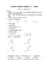 沪教版数学七年级数学下学期期末全真模拟卷（2）（2份，原卷版+解析版）