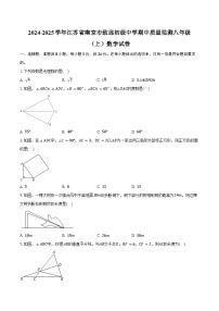 2024-2025学年江苏省南京市致远初级中学期中质量监测八年级（上）数学试卷（含答案）