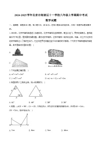 2024-2025学年北京市海淀区十一学校八年级上学期期中考试数学试题（含答案）