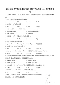 2024-2025学年贵州省遵义市绥阳实验中学九年级（上）期中数学试卷（含答案）