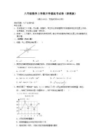 浙教版八年级数学上学期开学摸底考试卷（2份，原卷版+解析版）