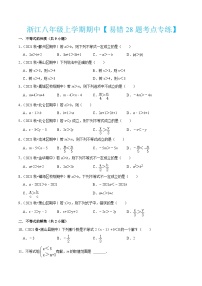 浙教版数学八年级上学期期中【易错28题考点专练】（2份，原卷版+解析版）