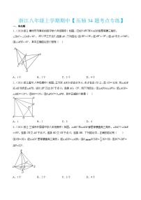 浙教版数学八年级上学期期中【压轴34题考点专练】（2份，原卷版+解析版）