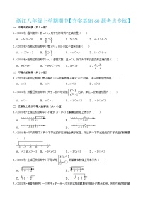 浙教版数学八年级上学期期中【夯实基础60题考点专练】（2份，原卷版+解析版）