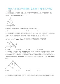 浙教版数学八年级上学期期末【压轴75题考点专练】（2份，原卷版+解析版）