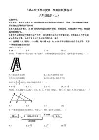 河北石家庄长安区2024～2025学年八年级(上)期中数学试卷(无答案)