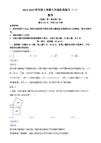 辽宁省沈阳市铁西区2024-2025学年八年级上学期第一次月考数学试题（解析版）-A4