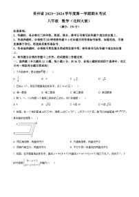 贵州省毕节市金沙县第四中学2023-2024学年八年级上学期1月月考数学试题（原卷版）-A4
