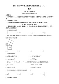 辽宁省沈阳市铁西区2024-2025学年八年级上学期第一次月考数学试题（原卷版）-A4