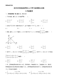 河南省平顶山市汝州市有道实验学校2023-2024学年八年级上学期1月月考数学试题（原卷版）-A4