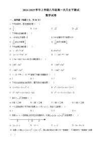 河南省新乡市原阳县2024-2025学年八年级上学期10月月考数学试题（原卷版）-A4