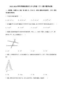 精品解析：河南省郑州市第八中学2023-2024学年七年级下学期期中数学试题