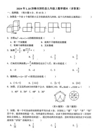 2024年1.18济南市济阳县九年级上数学期末试题（含答案）