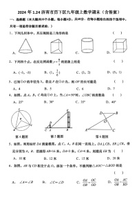 2024年1.22济南市历下区九年级上数学期末试题（含答案）