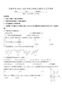 福建省厦门市松柏中学2024-2025学年上学期九年级数学12月月考试卷