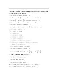 2024～2025学年上海市徐汇区南洋模范中学八年级(上)期中数学试卷(含答案)