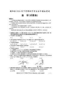 2024～2025学年湖南省衡阳市衡阳县九年级(上)初中学业水平模拟考试数学试卷(含答案)