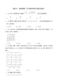 中考数学二轮巩固训练专题02 规律探究（2份，原卷版+解析版）