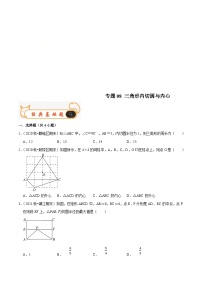 苏科版数学九年级上册期末专题训练专题08 三角形内切圆与内心（2份，原卷版+解析版）