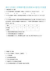 浙教版数学七年级上学期期中【夯实基础60题考点专练】（解析版）