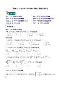 浙教版数学八上期末专题训练专题12 一元一次不等式组压轴题八种模型全攻略（2份，原卷版+解析版）