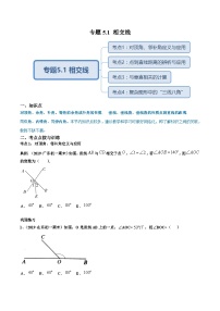 初中数学人教版（2024）七年级下册5.1.1 相交线随堂练习题