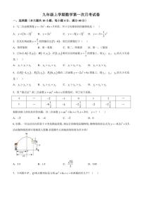 2024～2025学年安徽省合肥市第四十六中学第一次月考九年级(上)数学试卷(含答案)