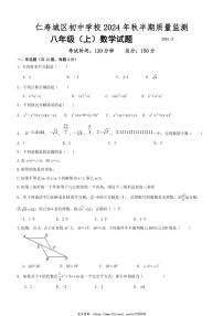 2024～2025学年四川省眉山市仁寿县城区初中学校八年级(上)数学期中试卷(无答案)