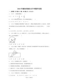 2024年湖南省衡阳市中考数学模拟试卷（含解析版）