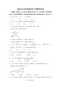 2024年山东省滨州市中考数学模拟试卷（含解析版）