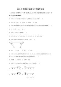 2024年贵州省六盘水市中考数学模拟试卷（含解析版）