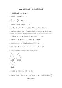 2024年四川省遂宁市中考数学模拟试卷（含解析版）