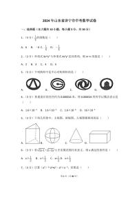 2024年山东省济宁市中考数学模拟试卷（含解析版）