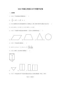 2024年湖北省黄石市中考数学模拟试卷（含解析版）