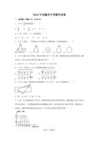 2024年安徽省中考数学模拟试卷（含解析版）