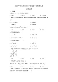 北师大版 七年级数学下册期末巩固训练试题