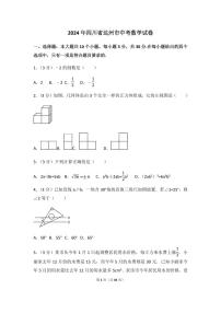 2024年四川省达州市中考数学模拟试卷（含解析版）