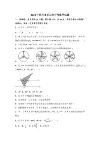 2024年四川省乐山市中考数学模拟试卷（含解析版）