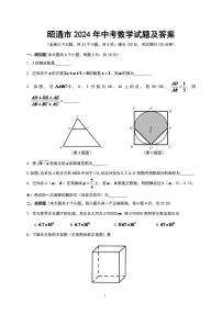 昭通市2024年中考数学模拟试题及答案(Word版)
